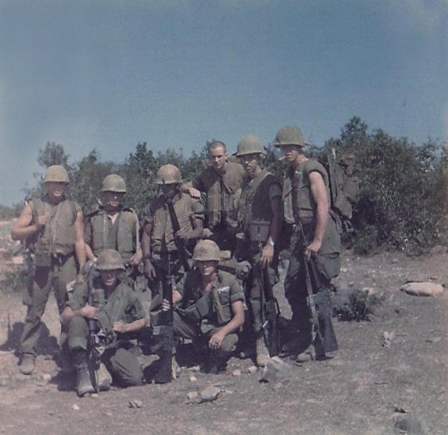 Bravo Company Marines posed with their weapons