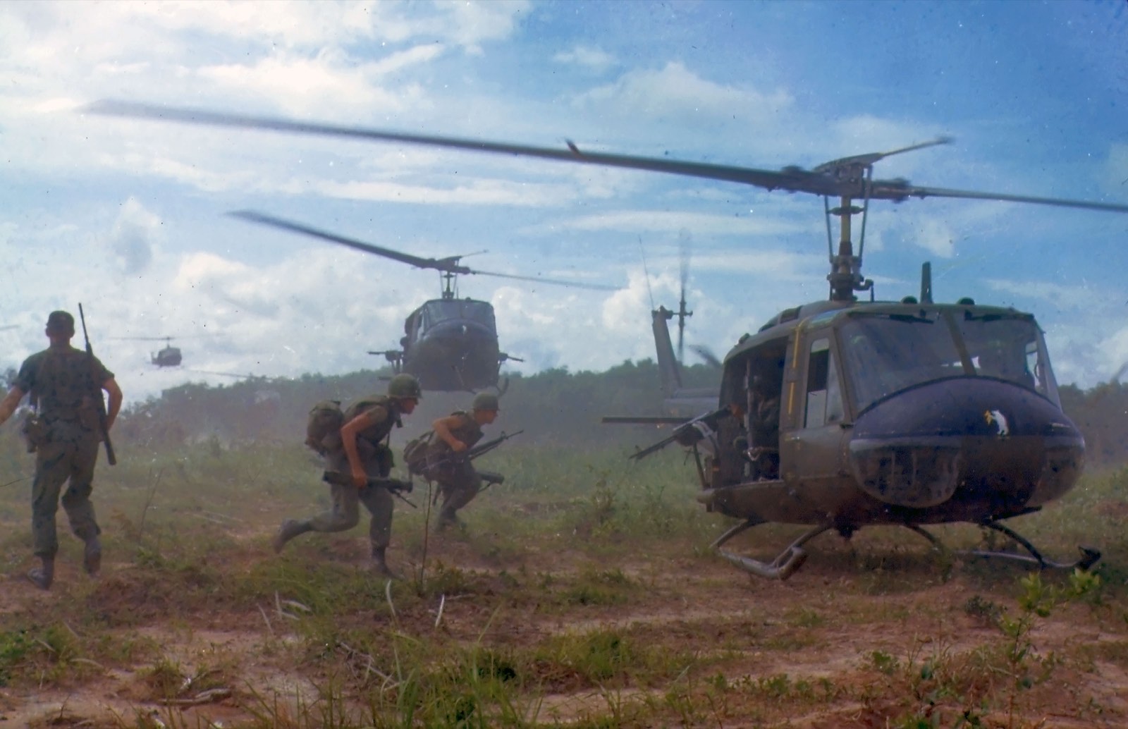 Marines at a helicopter landing zone in Vietnam